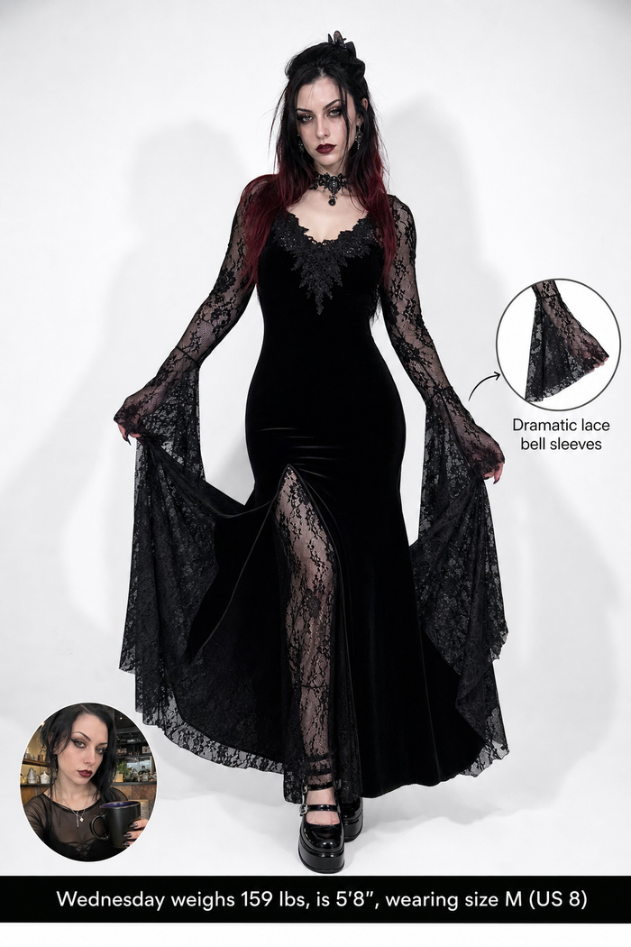 Lace Velvet Gothic Gown